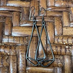 Geometric Gunmetal Wire Earrings